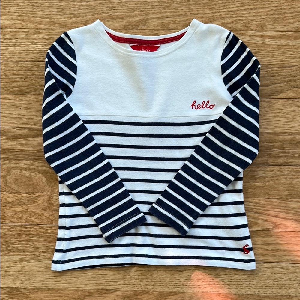 Joules Kids Striped Navy and White Long Sleeve Shirt